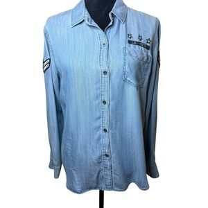 Rails | Military Blue Denim Button Down Shirt | Sz M